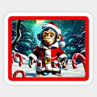 Santa Baby Chimpanzee Sticker